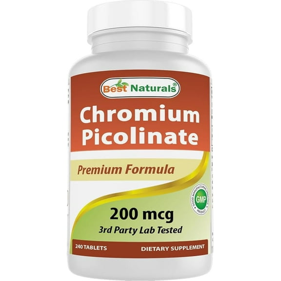 Best Naturals Chromium Picolinate 200 mcg 240 Tablets