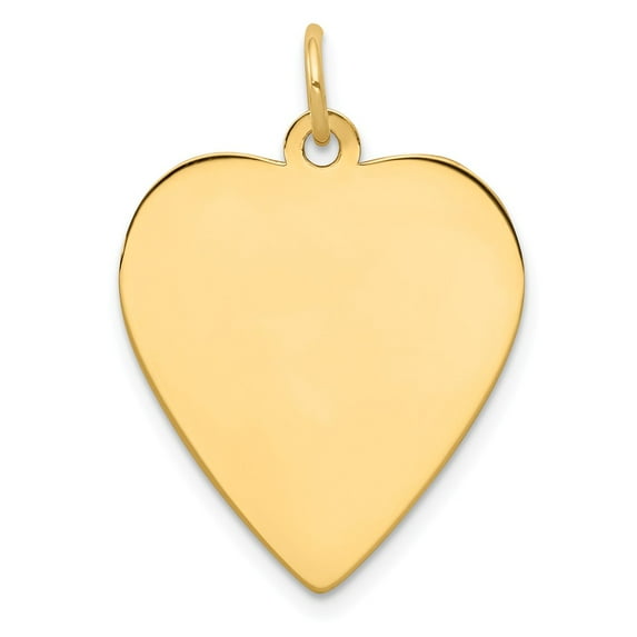 FB Jewels 14K Yellow Gold Plain .027 Gauge Engravable Heart Disc Charm