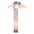 thumbnail image 3 of 2.68 ct Brilliant Round Cut Blue Moissanite 18K Rose Gold Halo Solitaire with Accents Engagement Bridal Wedding Ring Band Set size 4.75, 3 of 7