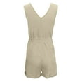 thumbnail image 5 of vigerkar Womens Casual Summer Vneck Ruffle Sleeveless Rompers Beige, S, 5 of 5