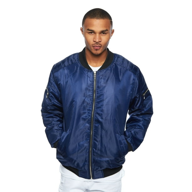 Download Upscale - Mens Solid Basic Puffy Trendy Arm Zipper Bomber ...