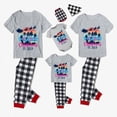 thumbnail image 1 of Pijamas familiares navideños a juego, conjuntos de pijamas grises, Papá Noel, ciervo, Fly, en julio, 1 of 3