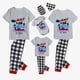 thumbnail image 3 of Pijamas familiares navideños a juego, conjuntos de pijamas grises, Papá Noel, ciervo, Fly, en julio, 3 of 4