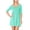 Mint, variant on Women's Scoop Neck 3/4 Sleeve Relaxed Fit Babydoll Mini Dress
