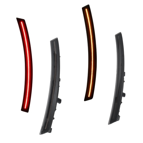 4Pcs Smoked Lens Amber for Chevy Corvette C7 2014-2019 LED Front Rear Side Bumper Reflector Lights Smoked lens