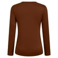 thumbnail image 6 of larppty Cotton Long Sleeve Tee Shirts for Women Slim Fit Tshirts Basic Tops Tight Crewneck Layering Undershirts (Coffee, M), 6 of 6