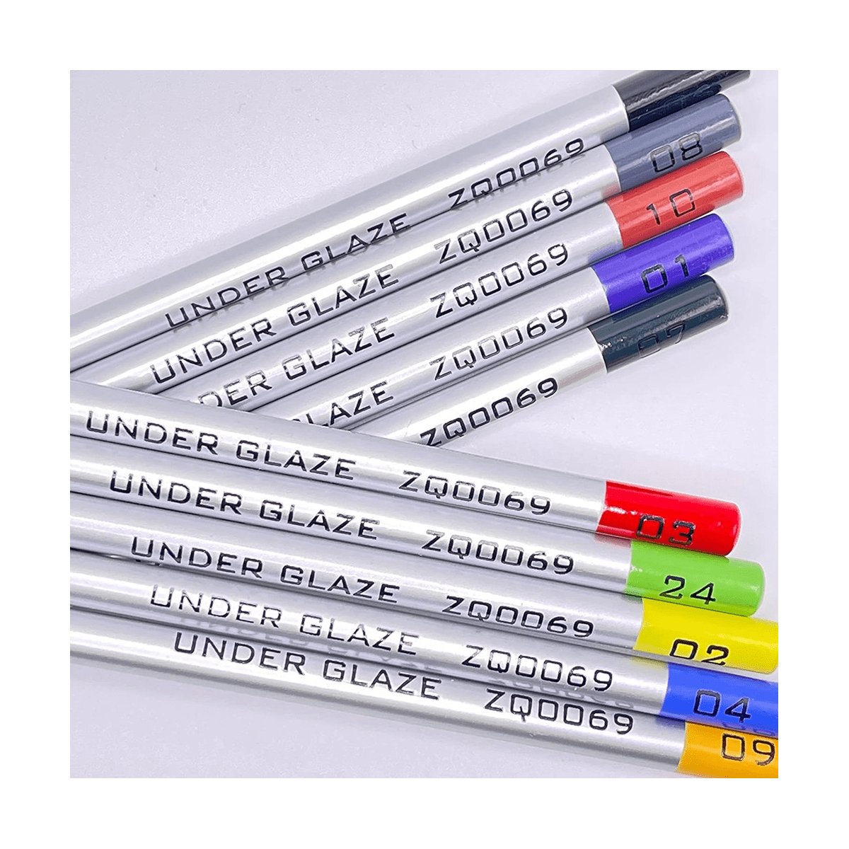 Lot De 5 Crayons Sous Glaçure Pour La Décoration De Poteries De Verre Fusionne Et De Ceramiques Sous Glacure B~p135990447