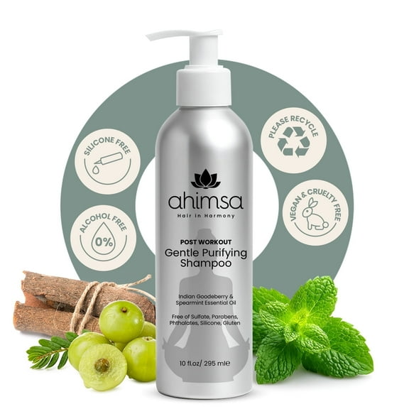 Ahimsa Sulfate and Paraben Free Purifying Gentle Shampoo with Willow Bark and Indian Gooseberry