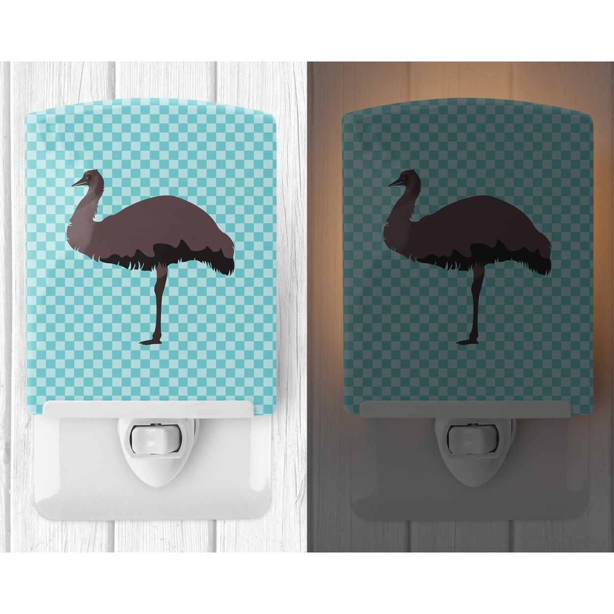 Emu Blue Check Ceramic Night Light