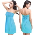 thumbnail image 1 of YFELWZ Women's Plus Size Swimsuits Cover Up 1 Piece Bathing Suits Lace Up Blue One Size, 1 of 3
