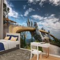 thumbnail image 2 of Peel and Stick Wallpaper Waterproof Danang Vietnam July 2018 Golden Bridge is lifted by two giant Wall Mural Decor Self Adhesive and Removable 100in x 144in, 2 of 8