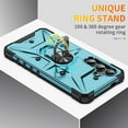 thumbnail image 5 of ELEHOLD Heavy Duty Rugged Case for Samsung Galaxy A16 5G,360° Rotation Ring Holder Kickstand Function Anti-Slip Work with Magnetic Car Mount Shockproof Protective Case,Light Blue, 5 of 8