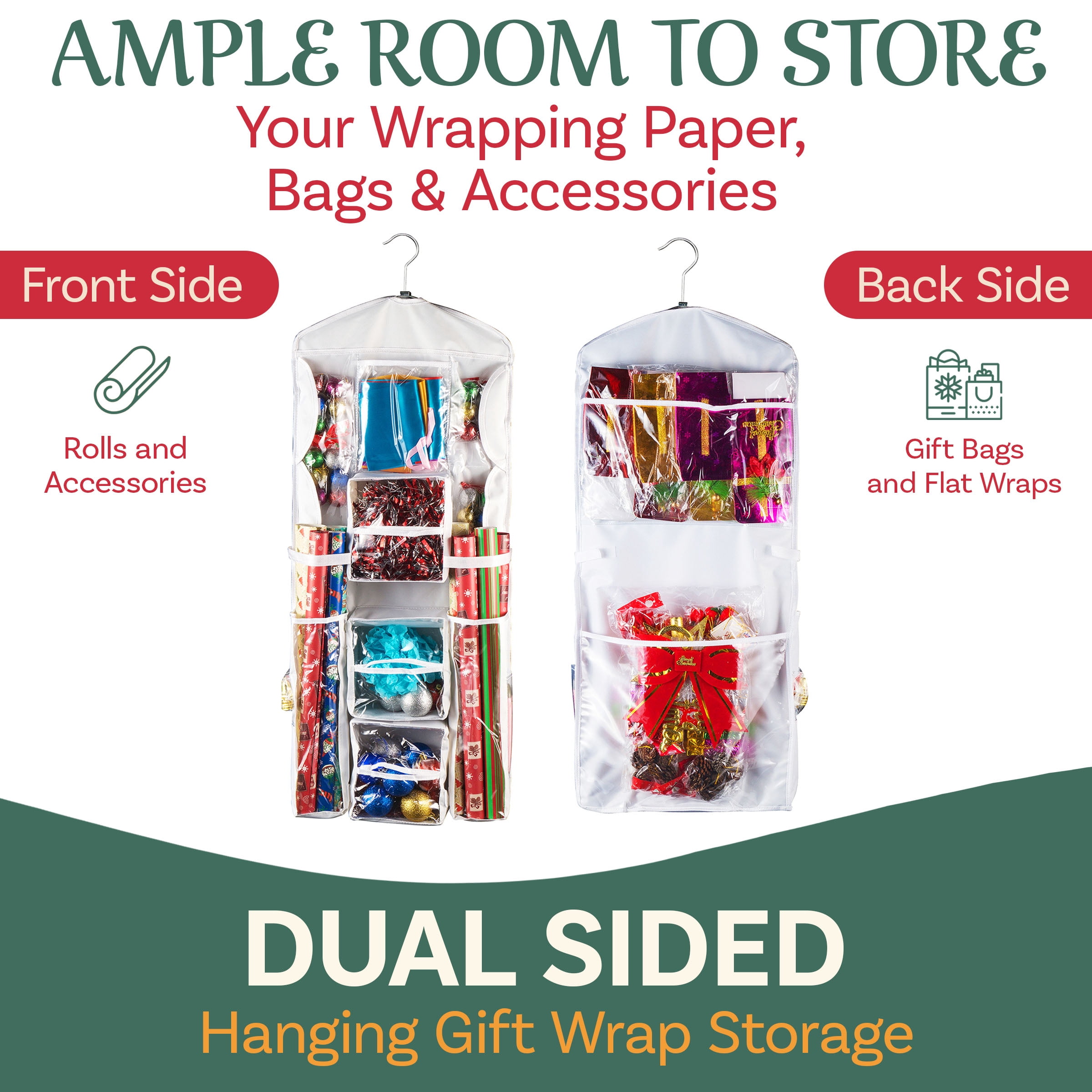 Elf Stor Wrapping Paper Storage Organizers- 2 Pack