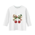 thumbnail image 4 of MKOSPLRT Girls Boys Christmas Shirts 3/4 Sleeve Crewneck Xmas Graphic Tees Cute Holiday T Shirts Christmas Gifts for Kid 3-12Y, 4 of 4