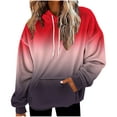 thumbnail image 2 of Uootdi Oversized Hoodies for Women Gift Fleece Print Long Sleeve Sweatshirt Baggy Drawstring Pullover Winter Warm Sweaters wi th Pocket, 2 of 5
