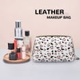 thumbnail image 4 of Cute Funny Cow Cartoon Cow Print Makeup Bag, Large Capacity Travel Cosmetic Bag for Women Girls- Travel Toiletry Bag Leather Portable Waterproof Makeup Case Organizer with Handle, 4 of 4
