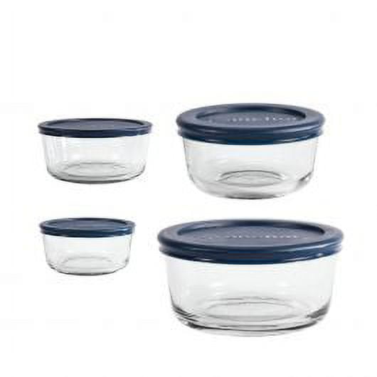 Anchor Hocking Glass Food Storage Containers with Lids, 8 Piece Set 
