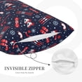thumbnail image 4 of Binfone Winter Skiing Snowflakes Standard Size Pillowcase, Long Staple Pure Cotton Envelope Closure Pillow Cover (Pillow core not included),14"x20", 4 of 7