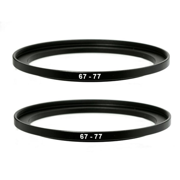 (2 Pack) Fotasy 67-77MM Step-Up Ring Adapter, 67mm to 77mm Step Up Filter Ring, 67mm Male 77mm Female Stepping Up Ring for DSLR Camera Lens and ND UV CPL Infrared Filters