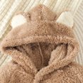 thumbnail image 3 of Gunia Toddler Boys Girls Hooded Pajamas Hooded Winter Romper Jumpsuit Flannel Snowsuit Bodysuit Onesie Clothes Set Coffee 0-3 Months, 3 of 7