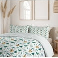 thumbnail image 6 of Ambesonne Cartoon Duvet Cover Sets, Funny Fox in the Forest, 2-Queen, Teal Apricot and White, 6 of 7