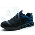 thumbnail image 6 of Lusa Steel Toe Work Athletic Shoes for Men Women Lightweight Industrial & Construction Resistant Puncture Proof Safety Sneakers Fashion Low Top Lace up Footwear Blue 37, 6 of 6