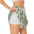 thumbnail image 1 of Balery Flamingo And Monstera Pantalones cortos deportivos para mujer con forro y dos bolsillos, elásticos, para entrenamiento, gimnasio, yoga-XX-Large, 1 of 7