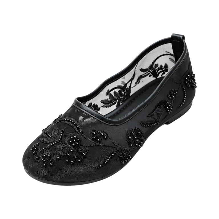 HTHLVMD Mary Jane Casual Shoes, Breathable Sheer Mesh Footwear
