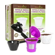 Perfect Pod Single Serve Value Pack Includes Reusable Coffee Filter Cup Pod, EZ Scoop and 200 Single Serve Paper Filters for Keurig and other coffee brewers. See compatibility chart