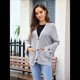thumbnail image 5 of Suéter de Punto Grueso para Mujer, Cárdigan de Larga con Cuello en V, Botones y Bolsillo para Otoño e Invierno. Gris XL, 5 of 10
