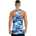 thumbnail image 2 of Hansber Men's Sleeveless Shirt Tank Tops Undershirt Muscle Tee Tops Gym Workout Athletic Bodybuilding Blue XXL, 2 of 7