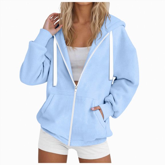 Godom Hoodies for Women 2025 Fall Zip Up Oversized Fleece Sweatshirt Fashion Jacket Winter Clothing
