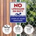 thumbnail image 4 of No Lifeguard On Duty Sign, Blue Pool Sign,, 4 of 8