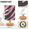 thumbnail image 3 of Pink Rose Glitter Zebra Stripes Bedside Table Lamp LED Warm Lights with USB Charging Port Retro Cylinder Desk Lamps, 3 of 7