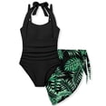 thumbnail image 4 of Miaoju Girls Swimsuit Size 8 Cute Ruffle Bikini Sets for Girls 12-14 Drawstring Bottoms Girls Swimwear Tankini 3-Piece Cutout Girls Bathing Suits Size 7-8, 4 of 6