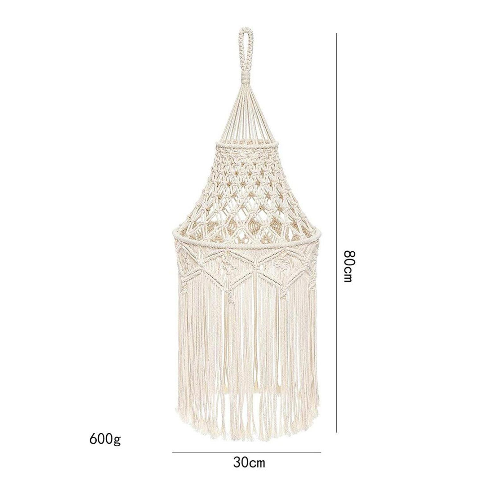 WLPZXP Handmade Macrame Light Shade Chandeliers Hanging Lamp Cover Home Boho Chic Decor