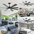 thumbnail image 7 of 72 inch Outdoor Ceiling Fans for Patios, 8 Blades Modern Black Large Airflow Industrial Ceiling Fan, 7 of 7