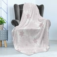 thumbnail image 4 of Purple Mandala Soft Flannel Fleece Throw Blanket, Victorian Damask Style Vintage Pattern with Rococo Effect Print, Cozy Plush for Indoor and Outdoor Use, 50" x 60", Pale Pink White, by Ambesonne, 4 of 5
