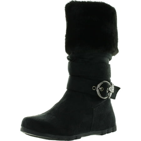 

Diamond New Girls Slouch Comf Tall Midcalf Suede Winter Boots Shoes Black C01 11
