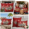 thumbnail image 5 of Christmas Outdoor Waterproof Pillow Covers, Red Cardinal Pine Cone Branches Snowflake Decorative Square Throw Pillowcase Sofa Cushion Sham for Patio/Couch/Chair, 16"x16" 2 Pack, 5 of 8