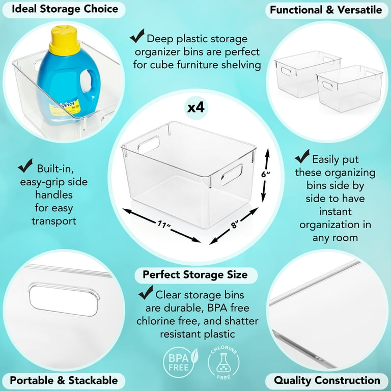 ClearSpace Plastic Storage Bins with Lids XL – Perfect Kitchen Organization  or Pantry Storage – Fridge/Cabinet Organizers