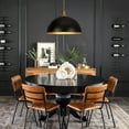 thumbnail image 5 of Modern Pendant Light, 18"Farmhouse Pendant Light Industrial Large Dome Matte Black and Gold Chandelier Ceiling Hanging Lighting for Dining Room Kitchen Island Bar Hallway Entryway, 5 of 12