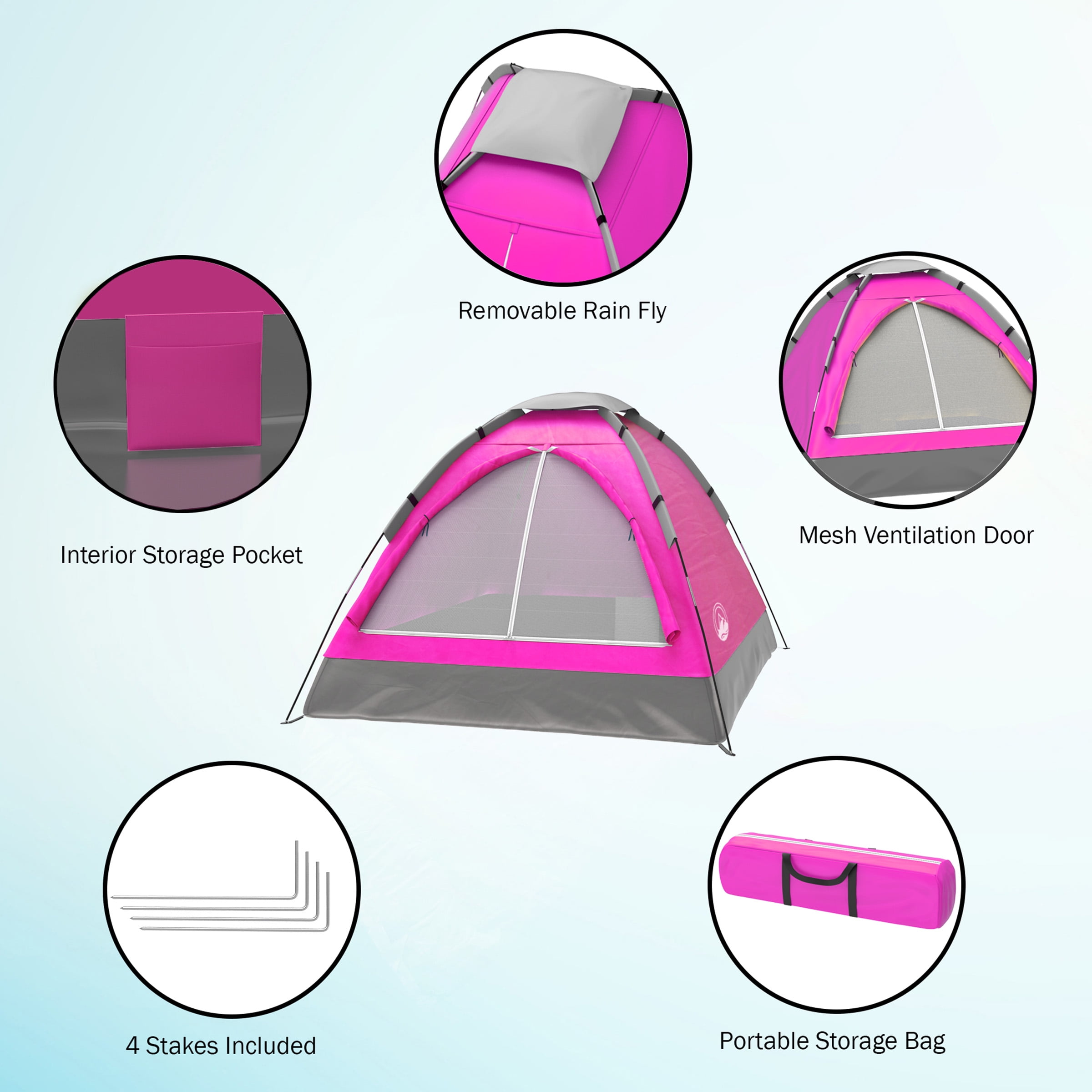 2-Person Dome Tent with Rain Fly & Carry Bag by Wakeman Outdoors