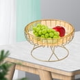 thumbnail image 3 of Cesta de alambre de metal para frutas, frutero de gran capacidad, recipiente para servir aperitivos y verduras. Amarillo L, 3 of 6