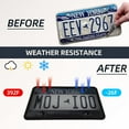 thumbnail image 4 of HSHDLDF 2 Pack Car Smoked License Plate Covers Frame Shield Combo Unbreakable License Plate Tinted Cover Novelty Fits All Standard US Plates,Bubble Design License Plate Holder with Screws & Caps(Bla, 4 of 6