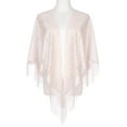 thumbnail image 2 of Chales y envolturas INSPIRAR CHIC para vestidos de noche, bufandas triangulares de encaje con flecos para bodas y fiestas formales 70.9"x27.6" Beige, 2 of 5