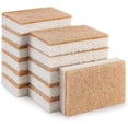thumbnail image 1 of Paquete de 12 esponjas naturales, esponjas de cocina de celulosa biodegradables y compostables, fregador de coco, esponja ecológica para limpieza de platos, 1 of 5
