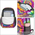 thumbnail image 4 of Pink and Yellow Tie Dye Pattern 17" School Backpacks for Teens,Waterproof Oxford Fabric,S-Shape Padded Straps for School,Travel,Hiking,Camping, 4 of 6