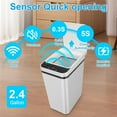 thumbnail image 5 of ZM 2 Pack Bathroom Trash can,Smart Touchless Trash Can,Automatic Motion Sensor Trash Bin with Lid,2.4 Gallon Garbage Can, Kitchen, Bathroom, Office, Bedroom Trash can (White+White), 5 of 6