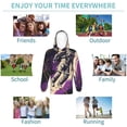thumbnail image 5 of Goofa Astronaut Floating purple Space Pattern Hooded Sweatshirt for Youth Trendy youth sweatshirt Casual Hoodie for Boys and Girls-Medium, 5 of 6
